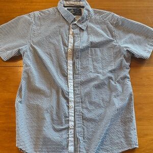 Rugby University Men's Navy and White Checkered Button Down Shirt